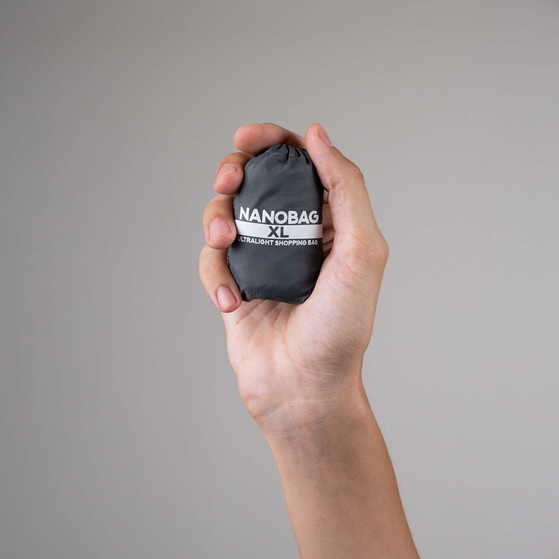 Nanobag Ultra-Lightweight Heavy Duty Foldable Tote for Women & Men, Reusable Grocery & Travel Bag, Packable Collapsible Compact Market Essential - XL Gray