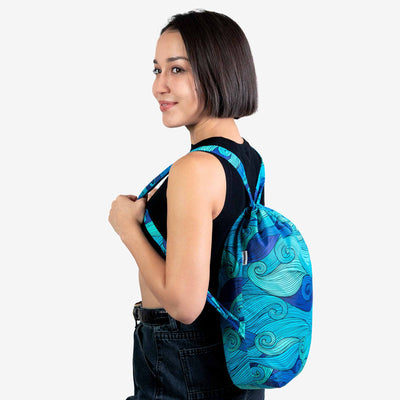 Nanobag Ultralight Packable Backpack for Men and Women - Versatile, Lightweight, Foldable, Waterproof Daypack for Travel - Bluewaves