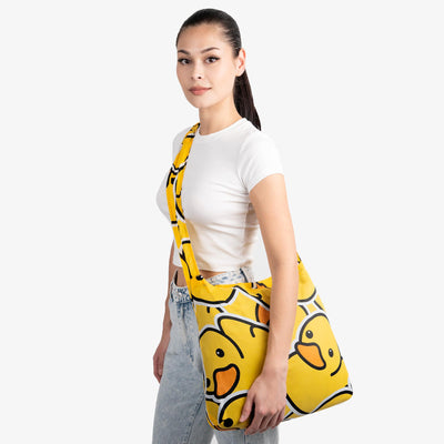 Nanobag Ultra-Lightweight Foldable Sling for Women & Men, Reusable Grocery & Travel Bag, Packable Collapsible Compact Market Crossbody - Duck