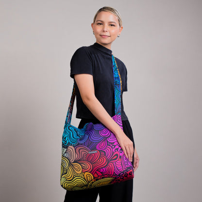 Woman with Reusable Colorful Crossbody Nanobag