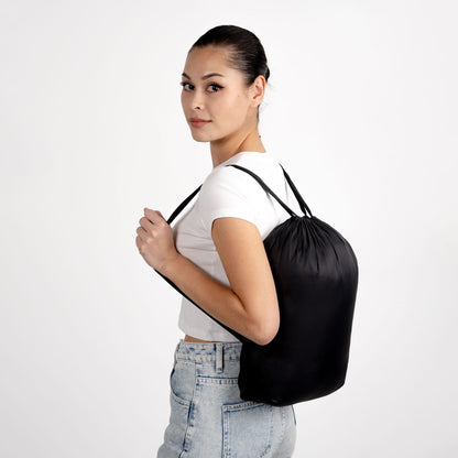 Girl with black string nanobag