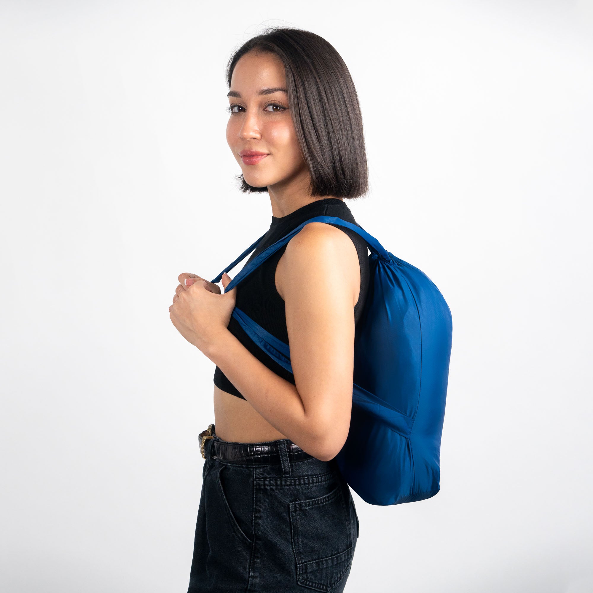 Girl with blue backpack nanobag