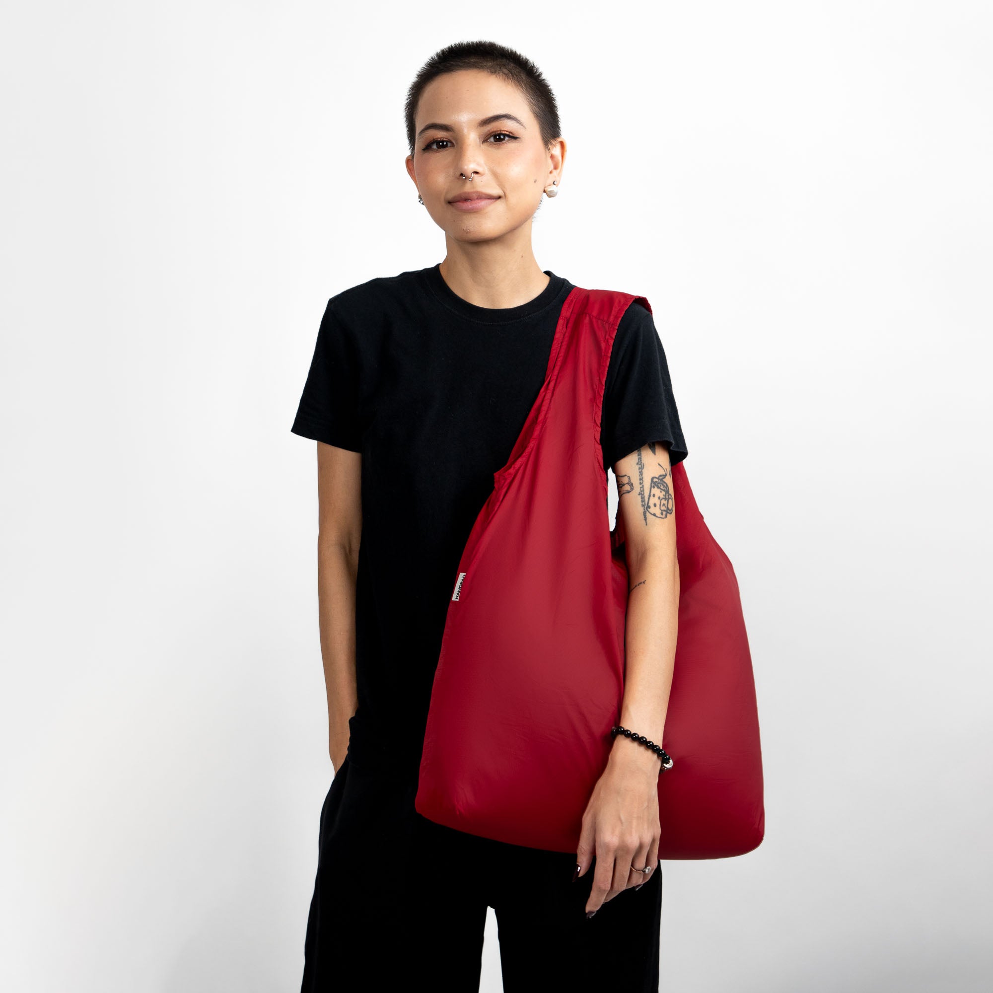 Girl with Standard Red Reusable Nanobag