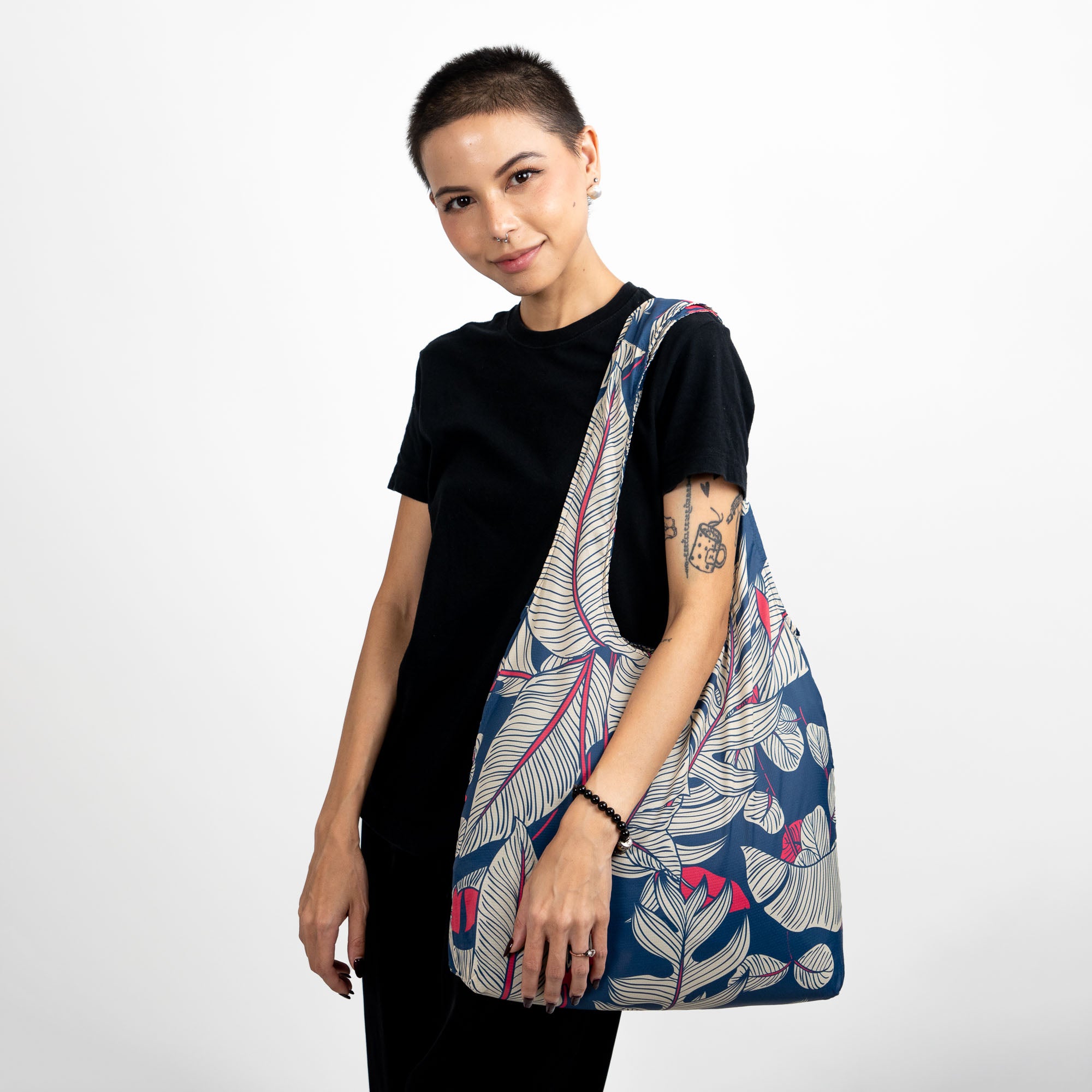 Girl with a tattoo and tote nanobag